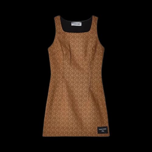 Marine Serre Regenerated Moon Diamant Tailoring Mini Dress 'Beige'