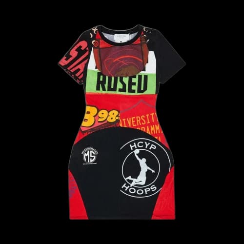 Marine Serre Regenerated Graphic T-Shirt Mini Dress 'Red'