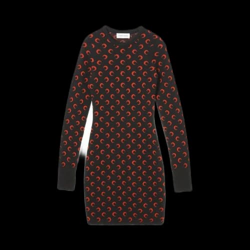 Marine Serre Moon Jacquard Knit Mini Dress 'Black'