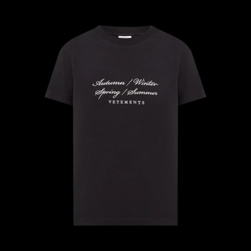 Vetements 4 Seasons Fitted Logo T-Shirt 'Black'