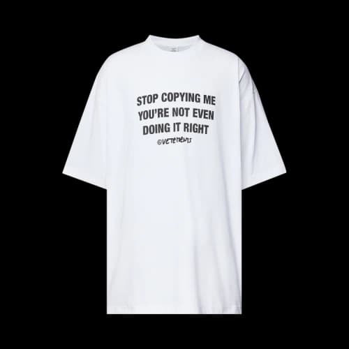 Vetements Stop Copying Me Fitted T-Shirt 'White'
