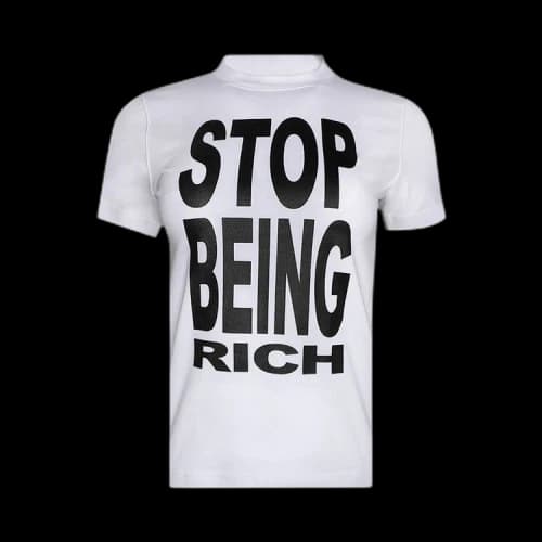 Vetements Stop Being Rich Fitted T-Shirt 'White'