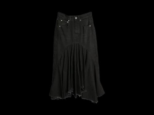 Vetements Denim Midi Skirt Black