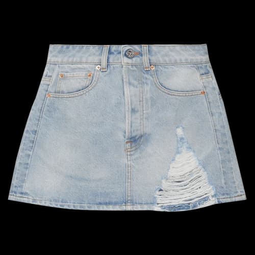 Vetements Destroyed Denim Mini Skirt 'Blue'
