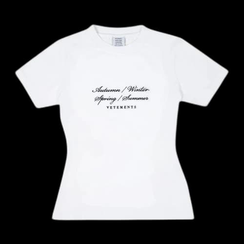 Vetements 4 Seasons Embroidered Logo Fitted T-Shirt 'White'