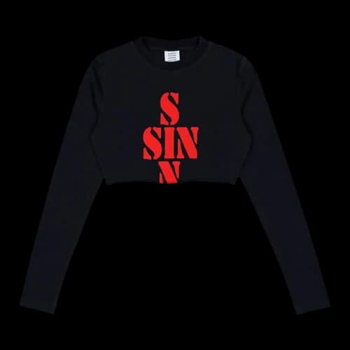 Vetements Sin Cropped Long-Sleeve 'Black'