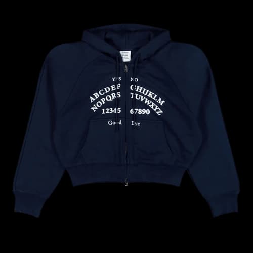 Vetements Alphabet Round Shoulder Zip-Up Hoodie 'Navy'