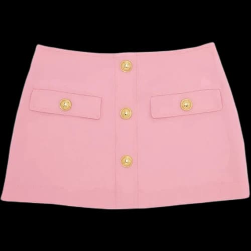 Balmain Short Low-Rise GDP Skirt 'Rose'