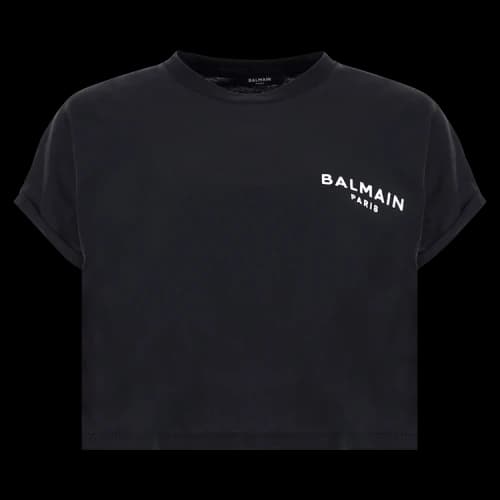 Balmain Cropped Tee 'Black'