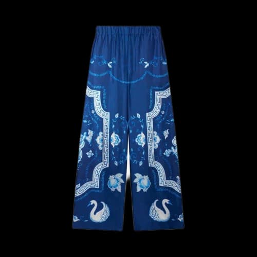 Casablanca Printed Wide Leg Pants 'Plata Desser Tbleu'