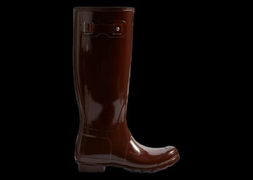 Hunter Original Tall Gloss Rain Boots Brown Bolt (Women's)