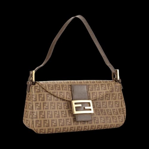 Kith Wgaca Fendi Zucchino Spalmati Vitello Forever Baguette Shoulder Bag 'Brown'