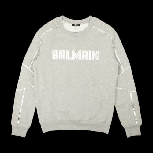 Balmain Crewneck With Embossed Logo 'Grey'