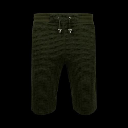 Balmain Monogram Textured Bermuda Short 'Kaki Foncé'