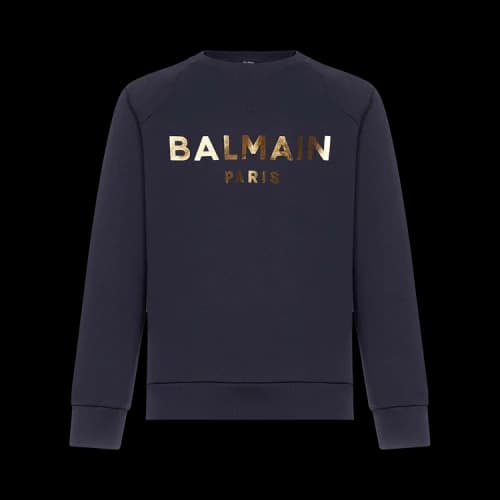 Balmain Logo Print Crewneck 'Navy'