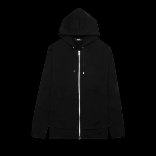 Balmain Zipped Printed Hoodie 'Noir/Blanc'