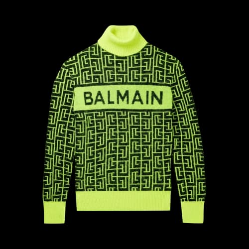 Balmain x Rossignol Intarsia Logo Knit Sweater 'Black'