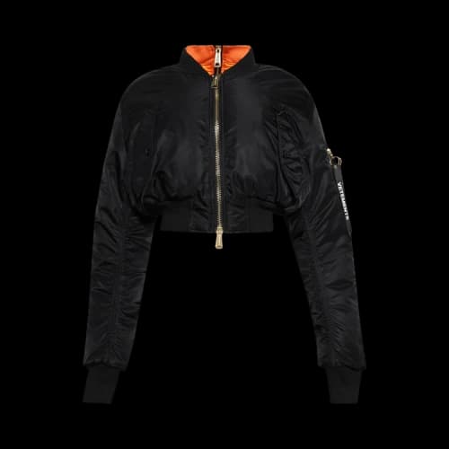 Vetements Fitted Double Zip Bomber Jacket 'Black'