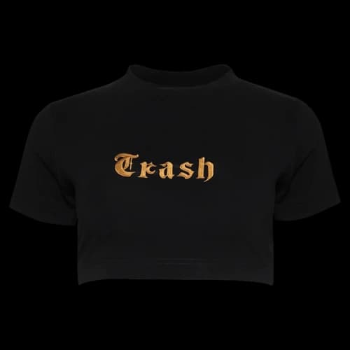 Vetements Trash Embroidered Fitted Cropped T-Shirt 'Black'