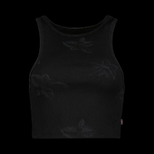 Honor The Gift Floral Ribbed Tank Top 'Black'