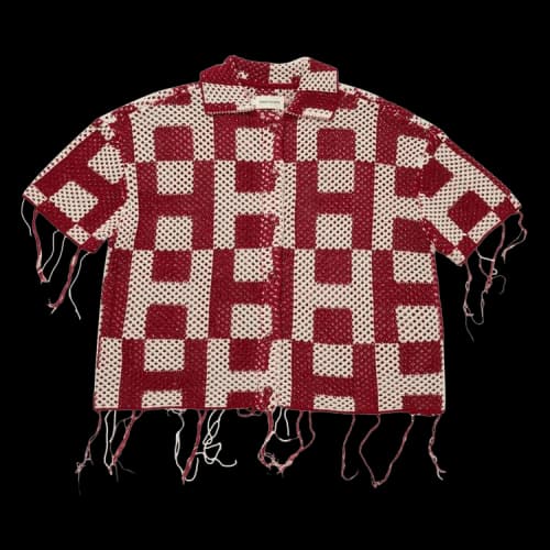 Honor The Gift Crochet Short-Sleeve Button Down 'Brick'