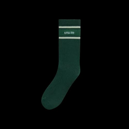 Kith Ivy For Wilson Stripe Logo Crew Socks 'Ivy Green'