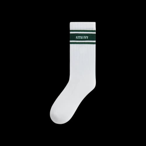 Kith Ivy For Wilson Stripe Logo Crew Socks 'White'