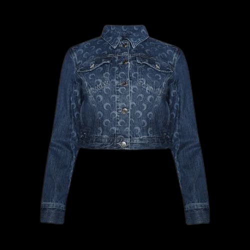 Marine Serre Deadstock Denim Boxy Jacket 'Blue'