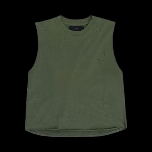 Amiri Army Shotgun Cropped Muscle Tank 'Military Green'