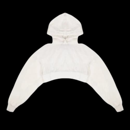 Amiri Mesh Cropped Hooded Sweatshirt 'White'