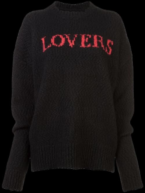 AMIRI Lovers Oversized Wool Sweater Black