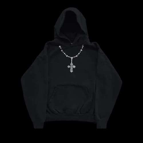 Warren Lotas Embroidered Cross Hoodie 'Black'