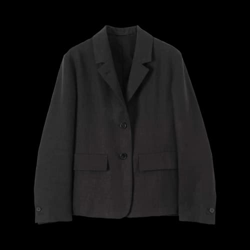 Margaret Howell Linen Flap Pocket Blazer 'Black'