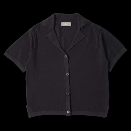 Margaret Howell Knitted Short-Sleeve Shirt 'Black'
