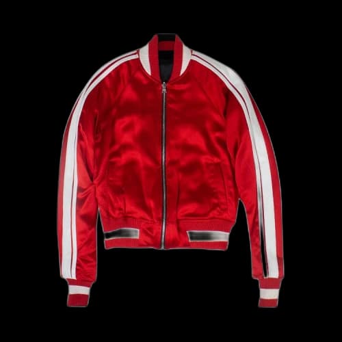 Amiri Silk Reverse Track Bomber Jacket 'Red/Black'