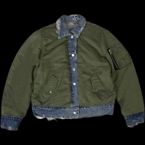 Amiri Reverse Trucker Bomber Jacket 'Blue/Green'