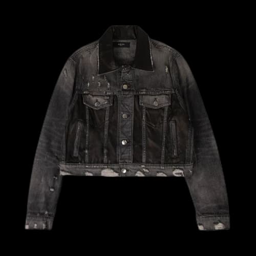 Amiri Leather Panel Trucker 'Black'