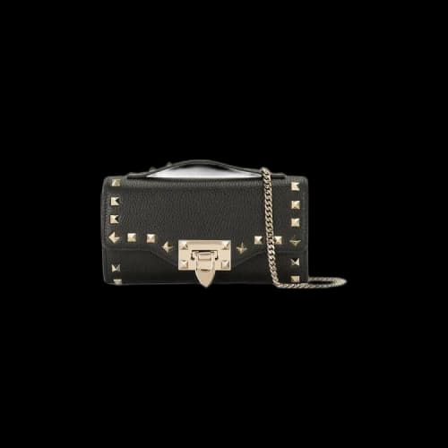 Valentino Rockstud Wallet On Chain 'Black'
