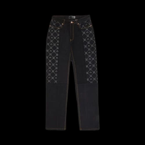 Marine Serre Regenerated Denim Straight Leg Pants 'Blue'