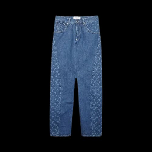 Marine Serre Deadstock Denim Straight Leg Pants 'Blue'