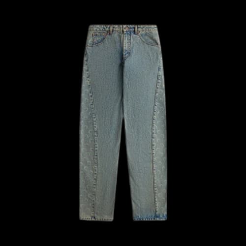 Marine Serre Moon Laser Denim Curved Jeans 'Light Beige'