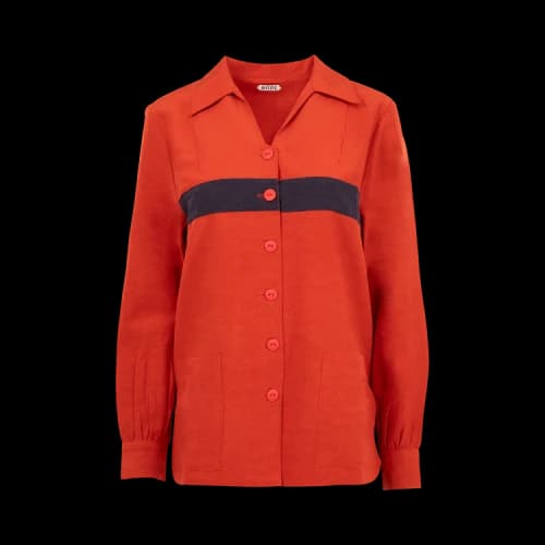 Bode Waterfront Shirt 'Red/Navy'