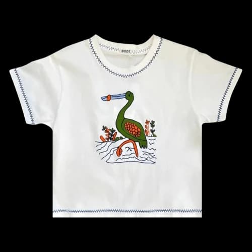 Bode Embroidered Heron Tee 'Cream'