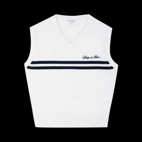 Sporty & Rich Signature Logo Knitted Vest 'White'