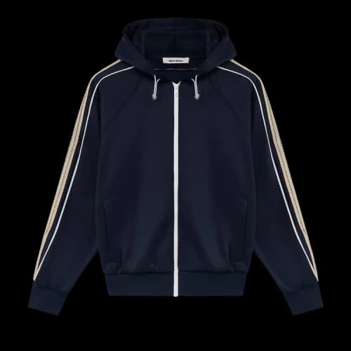 Wales Bonner Mantra Zip-Up Hoodie 'Navy'