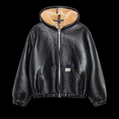 Stussy x Our Legacy Work Shop Reversible Shearling Zip Hoodie 'Cappuccino'