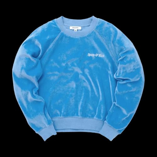 Sporty & Rich Italic Logo Raglan Sweater 'Blue'