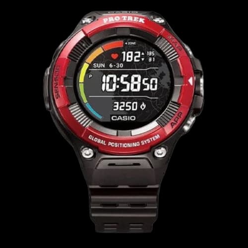 Casio Pro Trek Digital Watch 'Black Red Multi'