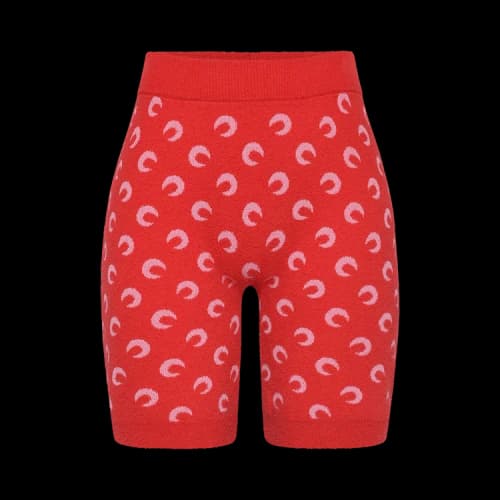 Marine Serre Moon Printed Jacquard Bouclette Mini Shorts 'Red/Pink'