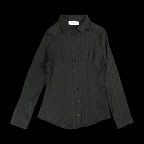 Marine Serre Jacquard Viscose Shirt Blouse 'Black'